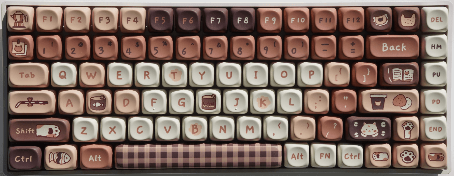 White Base + Pebble Switch + Kitty Cafe Keycap
